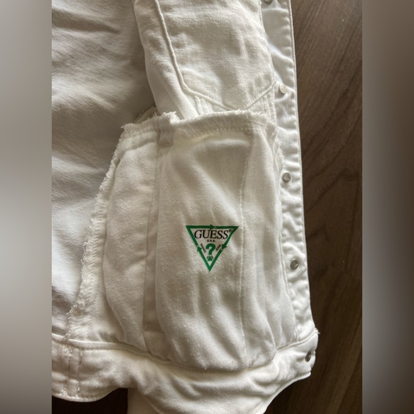 Women's Guess White Denim Jacket - Picture 2 of 5